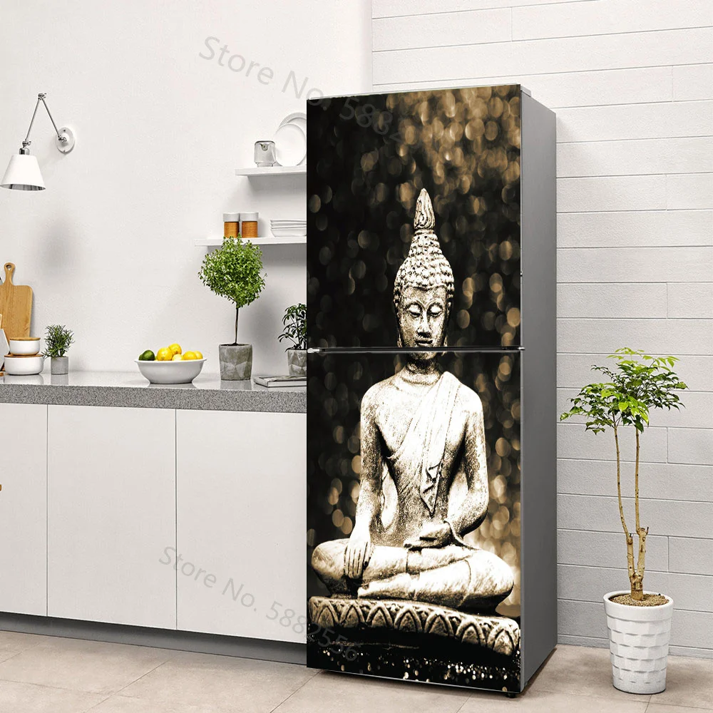 Stiker Kulkas Vinil Seni Buddh - Full Cover Adhesive ulasan dan harga